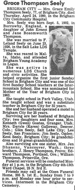 Grace Seely Obituary