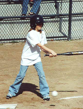 Hailee playing with the Disco Girls softball team 2001