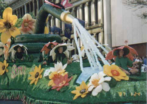 Jamie on the 24th of July parade float, 1996