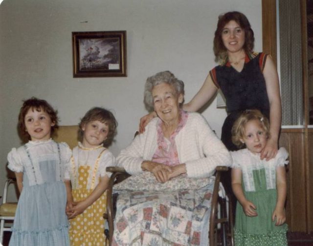Jennifer, Julie, Grace, Joy, Becky, at Pioneer Memorial Nursing Home in Brigham City 1979