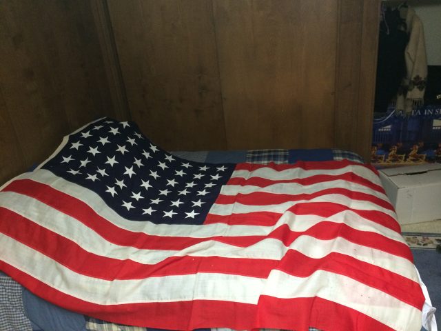 US flag that was draped on Leon Sinfield Richman's coffin at his funeral