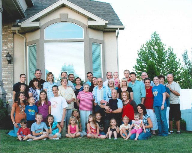 Lynn Richman and Reta Nelson family in August 2009 at Rick Richman's house when Riker was leaving for his mission. See additional photos of Lynn and Reta Nelson and Reta, Riker, and Lynn.