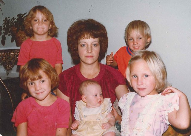 Mary with kids 1979